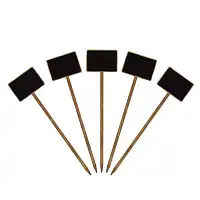 Etiquettes ardoise et bois pour plantes d'interieur 7x5cm - lot de 5  Etiquettes ardoise et bois pour plantes d'interieur 7x5cm - lot de 5