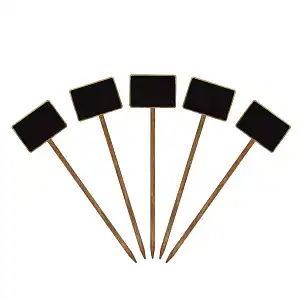 Lien vers un produit variante ou accessoire : Etiquettes ardoise et bois pour plantes d'interieur 7x5cm - lot de 5