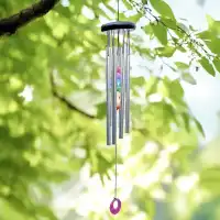 Carillon à vent 7 chakras - 6 tubes aluminium - H. 54cm