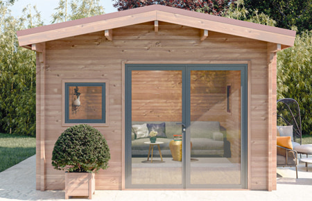 Abri chalet de jardin avec fenetres PVC