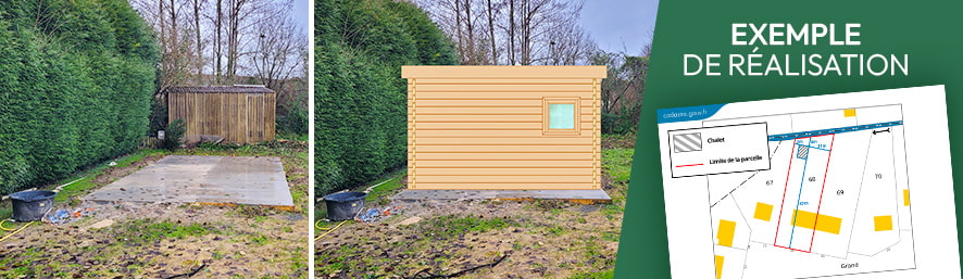 R&eacute;alisation de visuels pour la d&eacute;claration d'un chalet de jardin