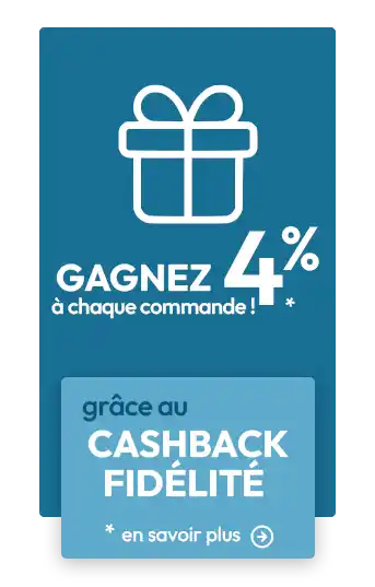 Gagnez 4% sur chacunes de vos commandes* grâce à notre programme de cashback fidélité