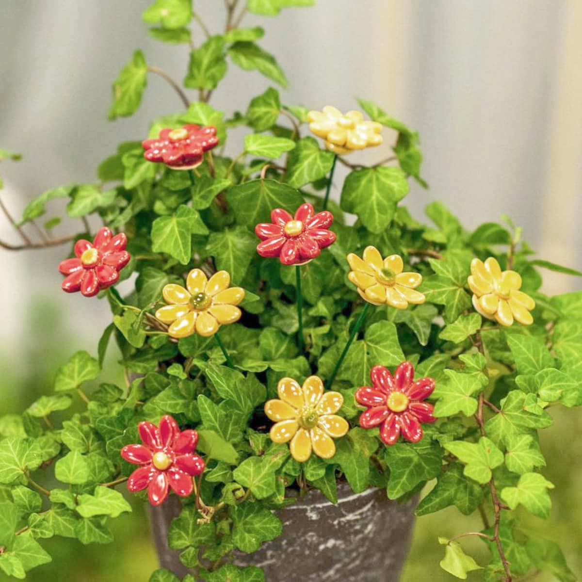 Bouquet de 10 fleurs en céramique marguerites