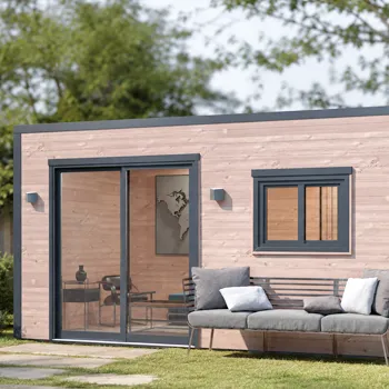 Chalet de jardin en bois moderne pour cr&eacute;er un bureau ou une d&eacute;pendance