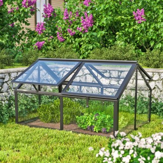 Châssis froid de jardin en verre et alu noir Châssis froid de jardin en verre et alu noir