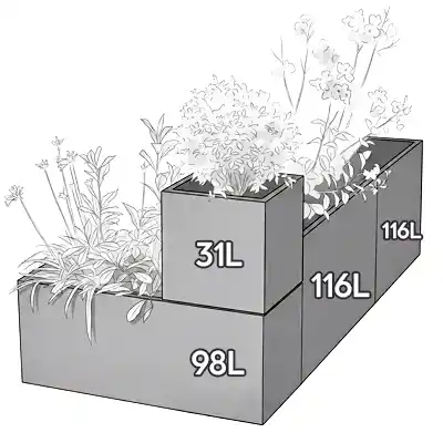 assemblage de diff&eacute;rents bacs pour une composition personnalis&eacute;e