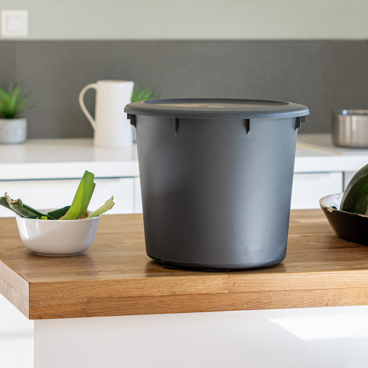 Composteur de cuisine Bokashi Box pour légumes couleur gris Composteur de cuisine Bokashi Box pour légumes couleur gris