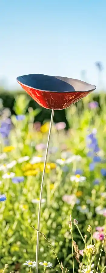 Mangeoire artisanale coquelicot