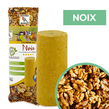 Cylindre de graisse pour oiseaux aux noix