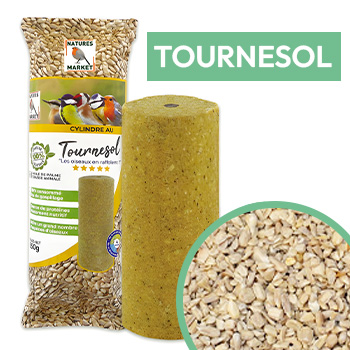 Cylindre de graisse pour oiseaux au tournesol