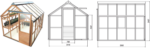 Dimensions de la serre Classic height Gabriel Ash Dimensions de la serre Classic height Gabriel Ash