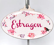 Etiquette pour plantes aromatiques Estragon au style ancien