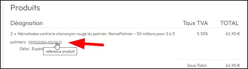 cliquer sur la référence à recommander
