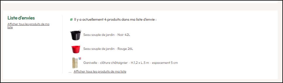 Liste des produits que vous avez s&eacute;lectionn&eacute;s