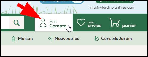 Bouton mon Compte sur le menu