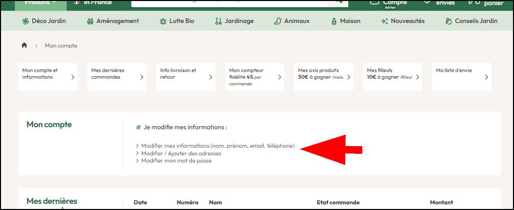 Modifier facilement les informations de son compte client