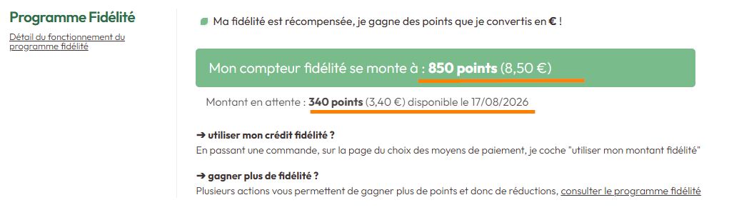 Consulter ses points fid&eacute;lit&eacute;