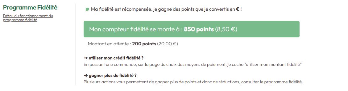 Consulter ses points fid&eacute;lit&eacute;