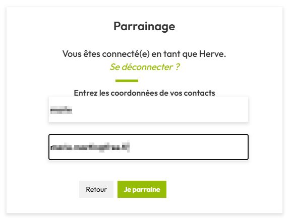 Renseigner les coordonn&eacute;es de ses filleuls