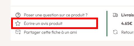 Ecrire un avis produit