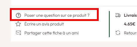 Posez nous une question sur un produit