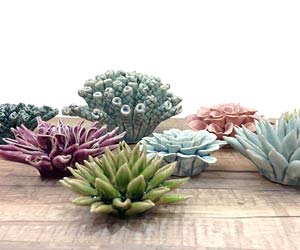 Fleur corail décorative en céramique
