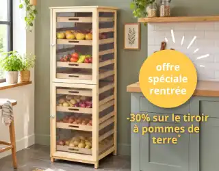 Meuble légumier fruitier en bois 6 tiroirs