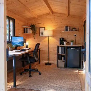 Kit d'installation &eacute;lectrique pour cr&eacute;er un bureau dans un chalet de jardin