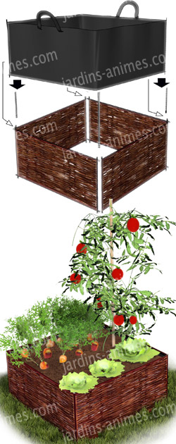 carré potager en kit, en bois carré potager en kit, en bois