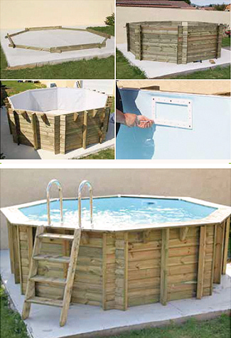 Montage piscine en bois hors sol et installation du liner