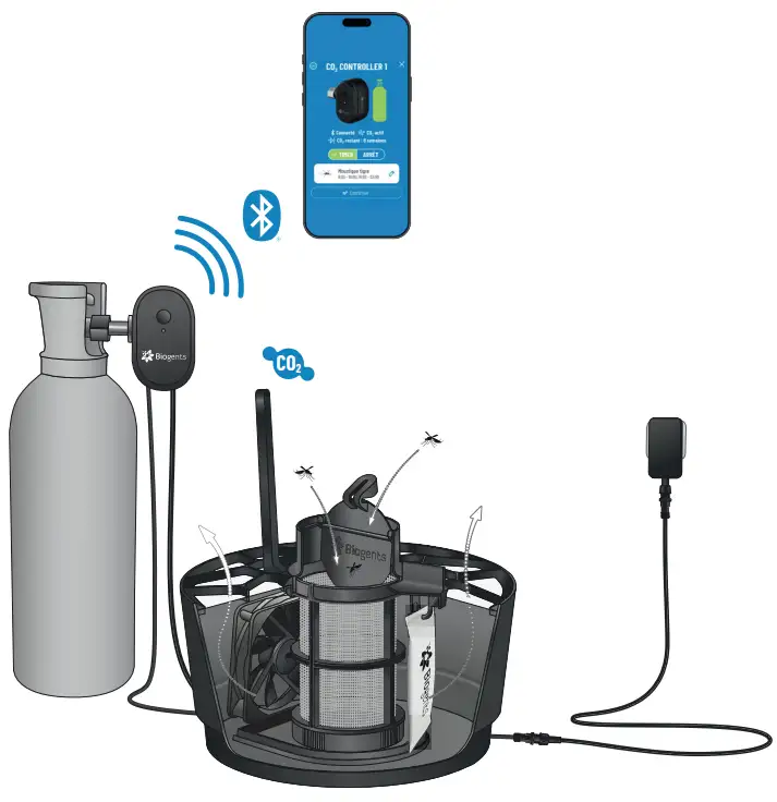 Pi&egrave;ge &agrave; moustique tigre avec CO2 biogents