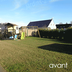Projet d'aménagement de jardin, photo avant et après Projet d'aménagement de jardin, photo avant et après