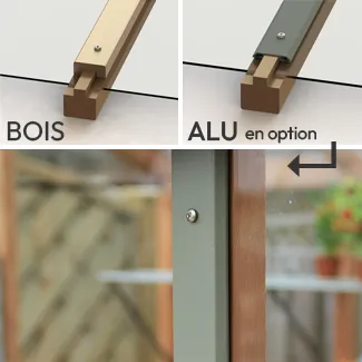 Choix du recouvrement des profil&eacute;s sur les serres Alton : bois ou alu
