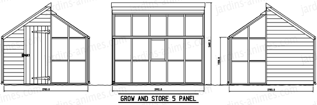 Serre et abri grow and store 5 panneaux