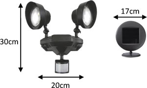 Dimensions projecteur solaire Dimensions projecteur solaire