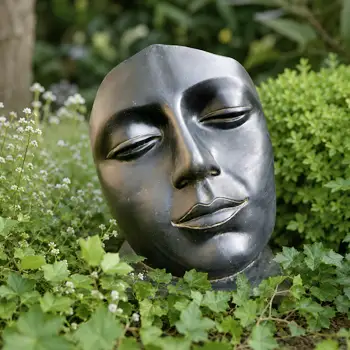 Statue visage pour d&eacute;coration ext&eacute;rieure