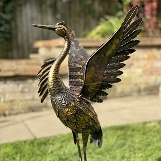 Statuette heron deco de jardin Statuette heron deco de jardin