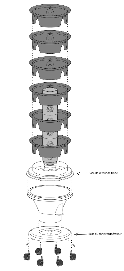 Potager vertical avec tour pour composter intégrée