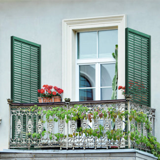 Treillis en bois pour balcon et plante grimpante