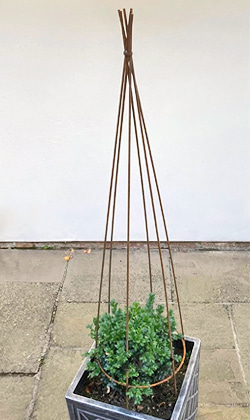 Obélisque plante grimpante en métal rouillé - 150cm, vente au meilleur prix