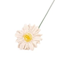 Petite marguerite des prés blanche - Fleur en céramique sur tige à planter