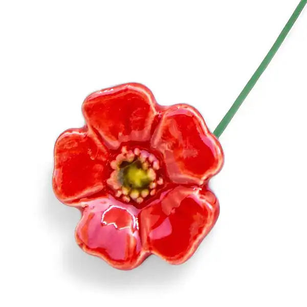 mini pavot rouge deco vase