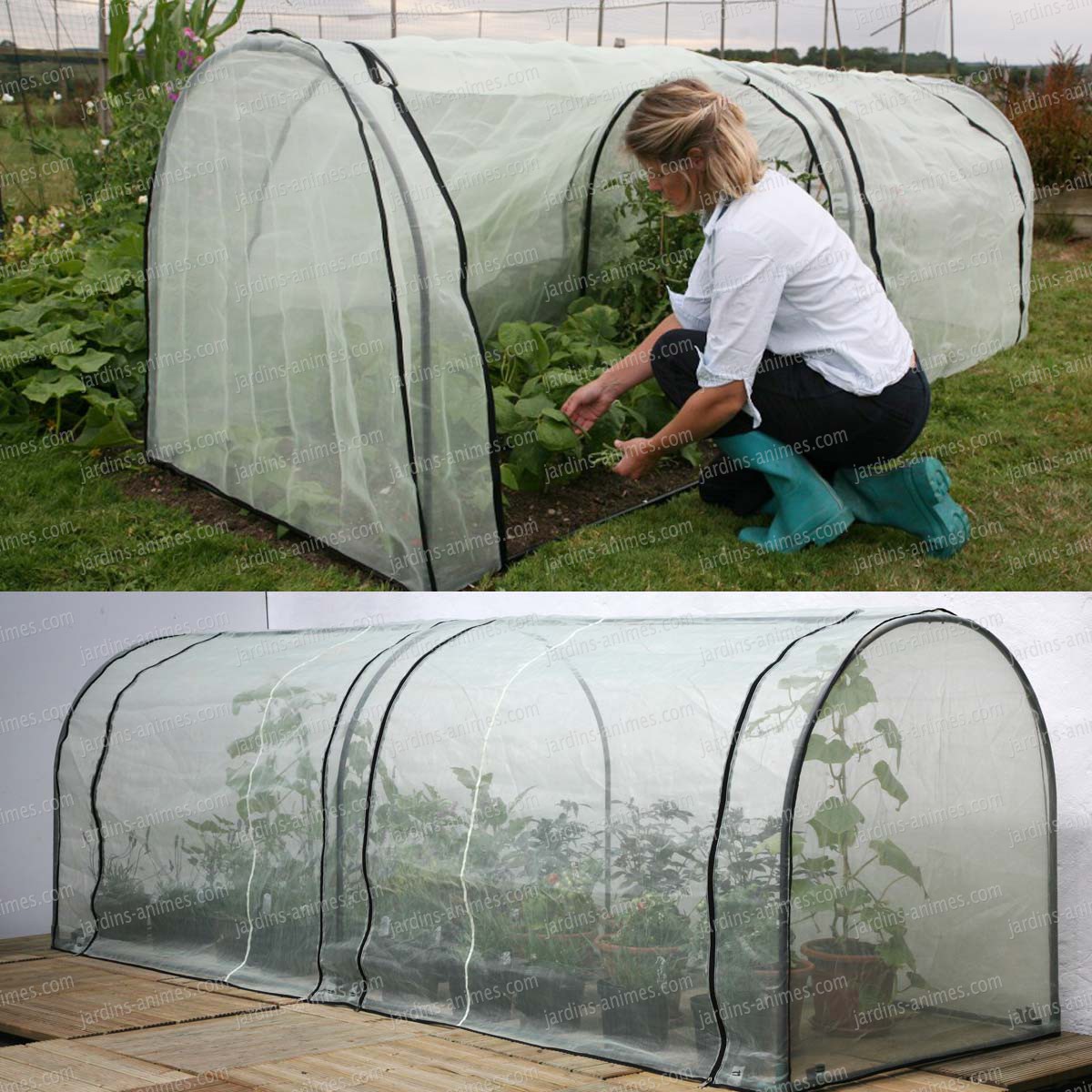 Mini serre tunnel portable et bache micro aérée, anti insecte ...