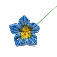 Mirabilis Belle-de-nuit bleu jaune - Fleur en céramique sur tige à planter