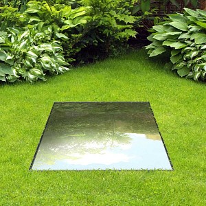 Miroir d'eau carré - inox - L. 80 cm x l. 80 cm x H. 6.5 cm