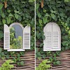 Miroir de jardin en bois 2 portes - Blanc ivoire