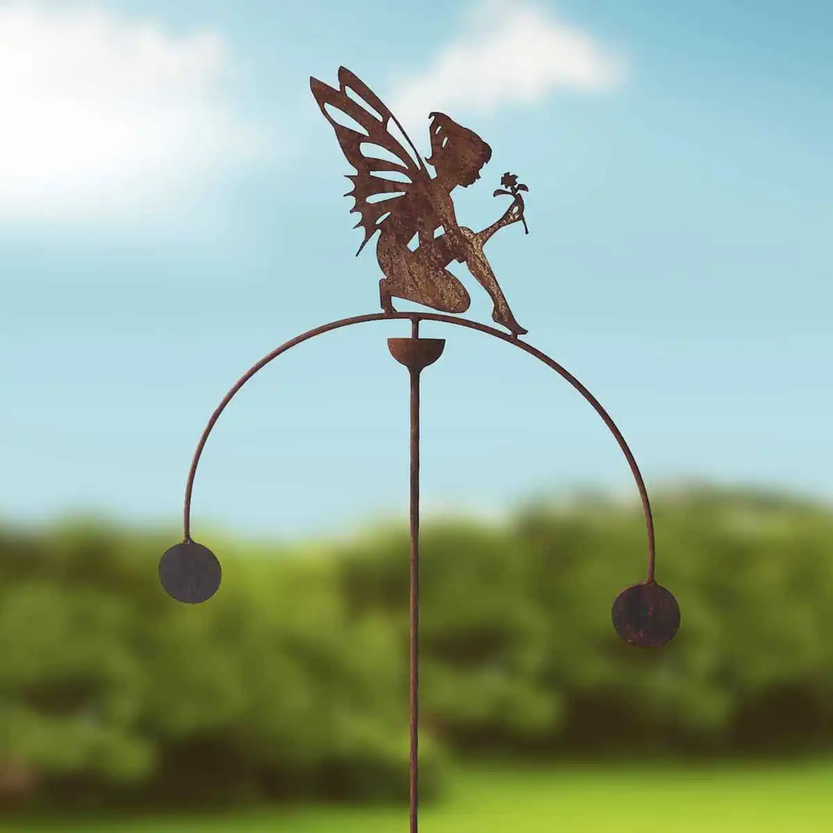 Mobile de jardin à balancier en fer - Fée  Mobile de jardin à balancier en fer - Fée
