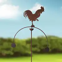 Mobile de jardin à balancier en fer - Coq  Mobile de jardin à balancier en fer - Coq
