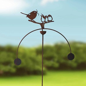 Mobile de jardin à balancier en fer - Oiseaux