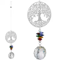 Mobile à vent cristal Arbre de vie H.43cm